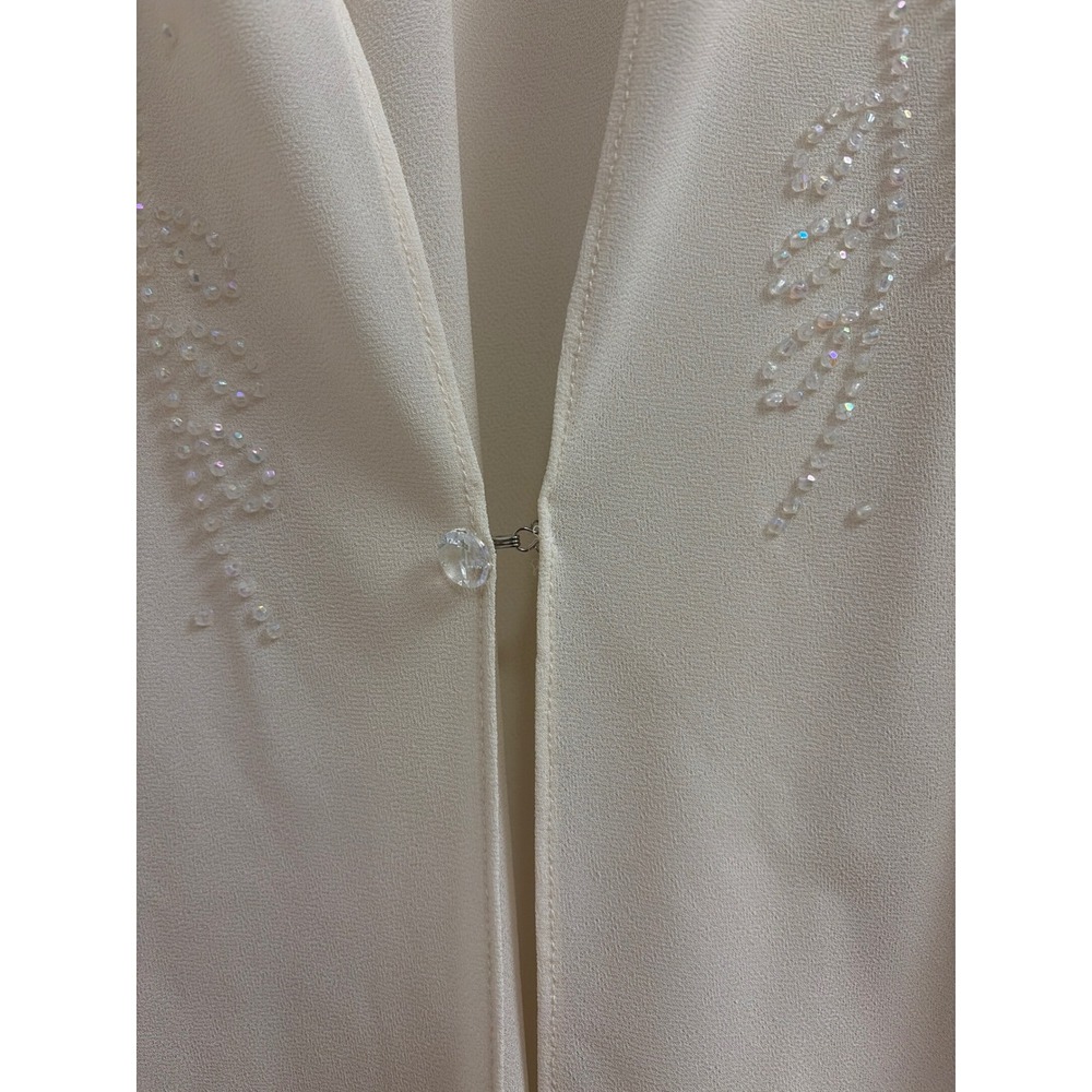 Jacket Beaded Elegant R&M Richards Women 20W Cream Sheer Chiffon Bell Sleeve - Picture 7 of 8